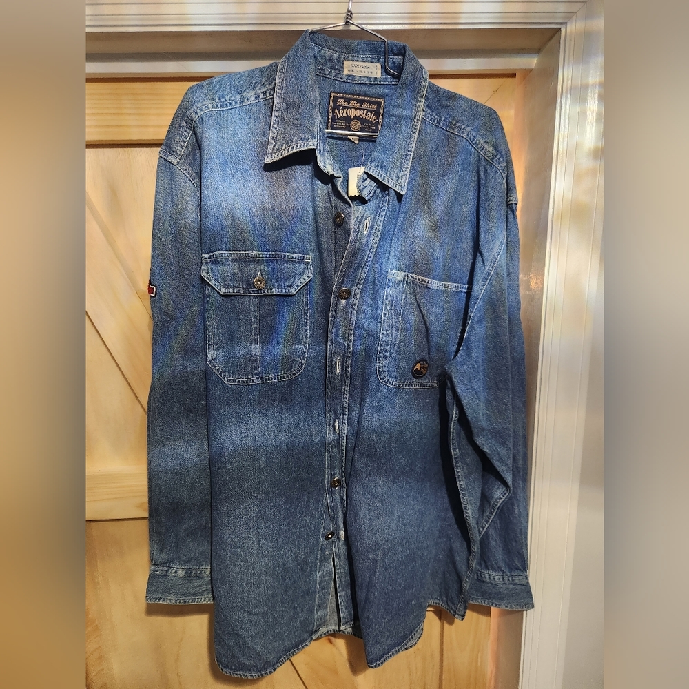 NEW Men's Aeropostale "The big Shirt" jean Shirt size L